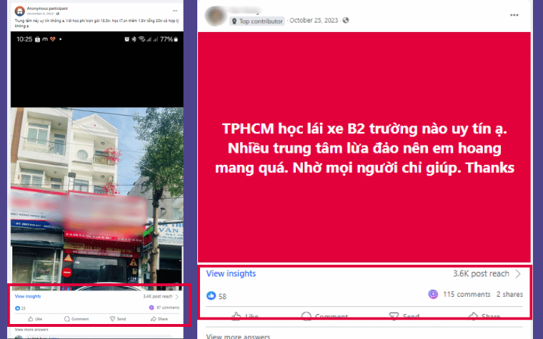 Dịch vụ seeding group cho trung tâm dạy lái xe