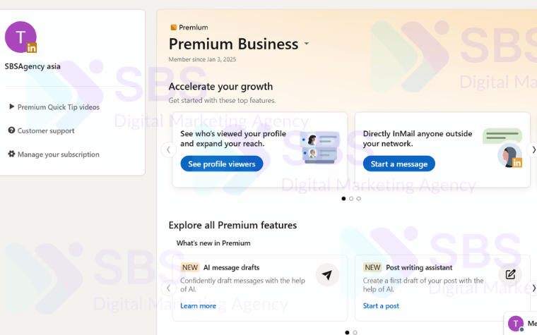 LinkedIn Premium Business rất nhiều tính năng