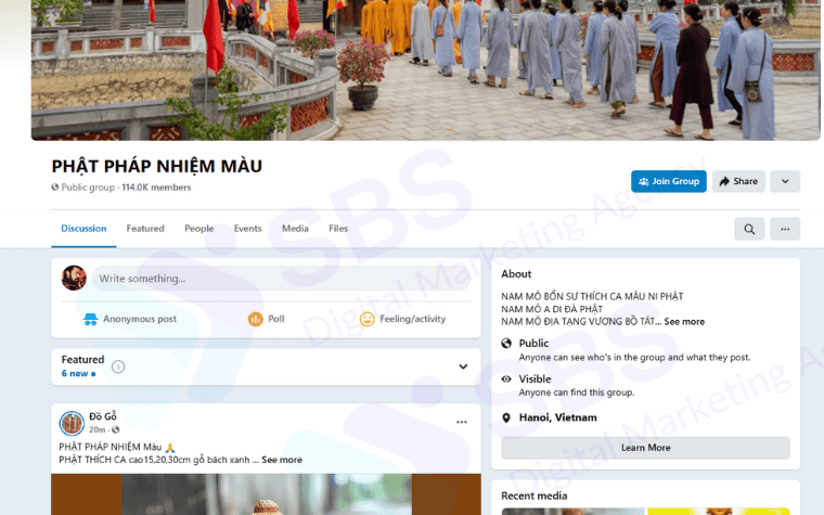 Group facebook phật pháp tương tác cao