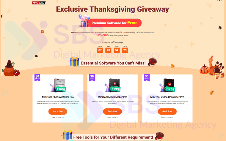 MiniTool Tặng Miễn Phí Tất Cả Phần Mềm Nhân Dịp Lễ Tạ Ơn